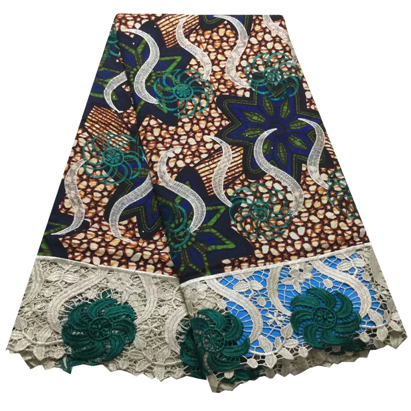 Новое поступление восковые принты с гипюровым шнуром кружевная ткань