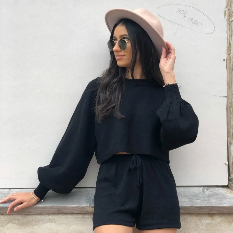 Новинка 2020 Модные женские шикарные костюмы комплект из двух предметов Топ с