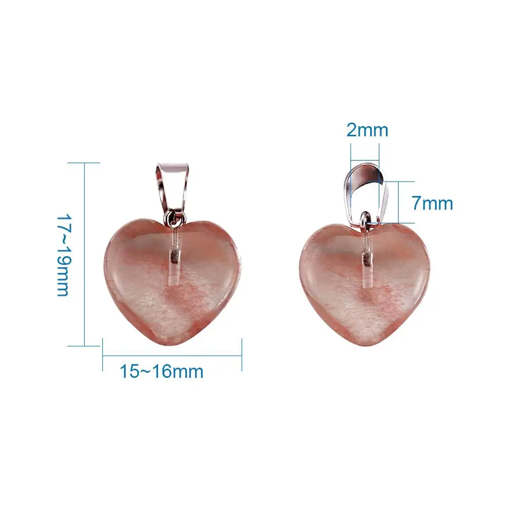 

50pcs Stone Pendants Heart Charms for Earring Bracelet Necklace Chain Jewelry Making DIY Accessories Mixed Color