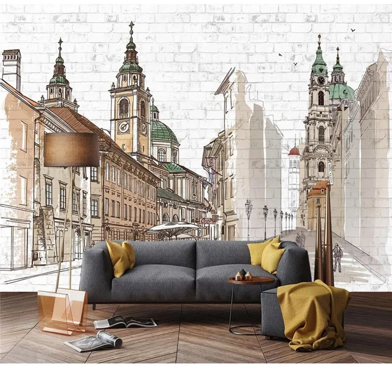 Пользовательские обои ручная роспись городской скандинавский фон настенный