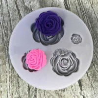 rose silicone cake mold sugarcraft fondant decor chocolate baking topper mould