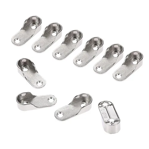 DRELD 10Pcs 16mm Dia Closet Supports Wardrobe Tube Bracket Clothes Hanging Rod Pole End Holder Furniture Hardware | Обустройство дома