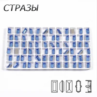 ctpa3bi sapphire color baguette shape crystal glass rhinestones sew on rhinestones for clothing earring necklace accessories
