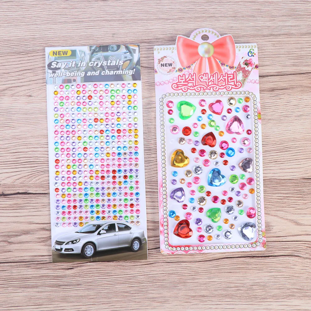 6 Sheets Self-Adhesive Rhinestone Sticker Bling Craft Jewels Crystal Stickers Cellphone Decoration | Дом и сад