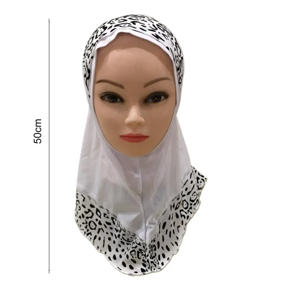 

Fashionable Kids Hair Scarf Stitching Not Easy Deform Kids Leopard Printed Headscarf Comfortable to wear for Daily Life