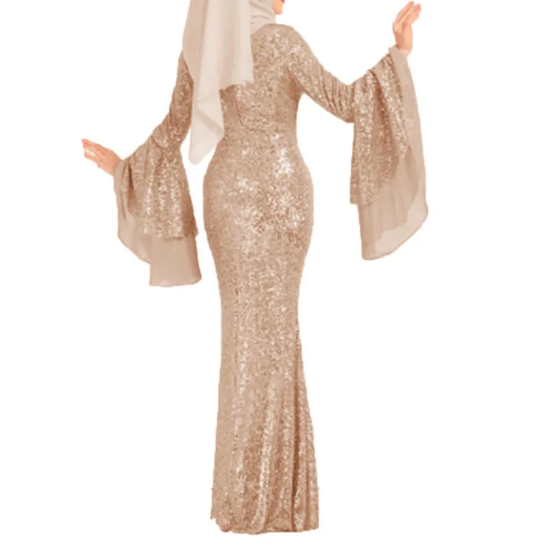 Розовое блестящее модное женское элегантное платье Макси сексуальные длинные