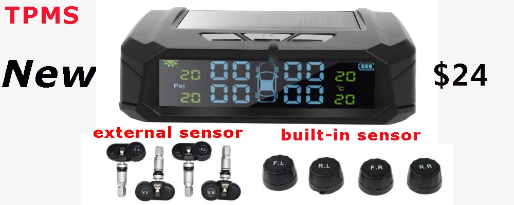 Vehemo Универсальный USB беспроводной TPMS сигнализация давления в шинах внешний датчик черный цвет Tmps датчик анти-взрыв Автомобильная электроника