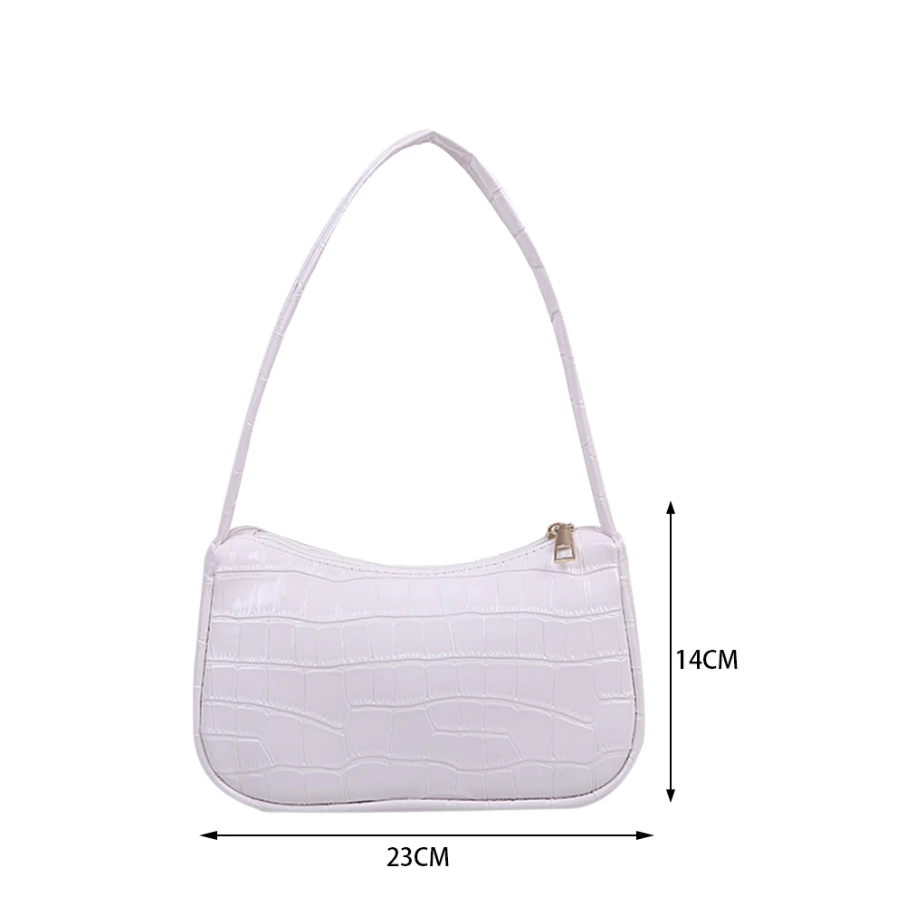 

Alligator Pattern Underarm Bag Fashion Solid Color Handbags Women Bright Leather Shoulder Bag Ladies Casual Travel Totes Pouch