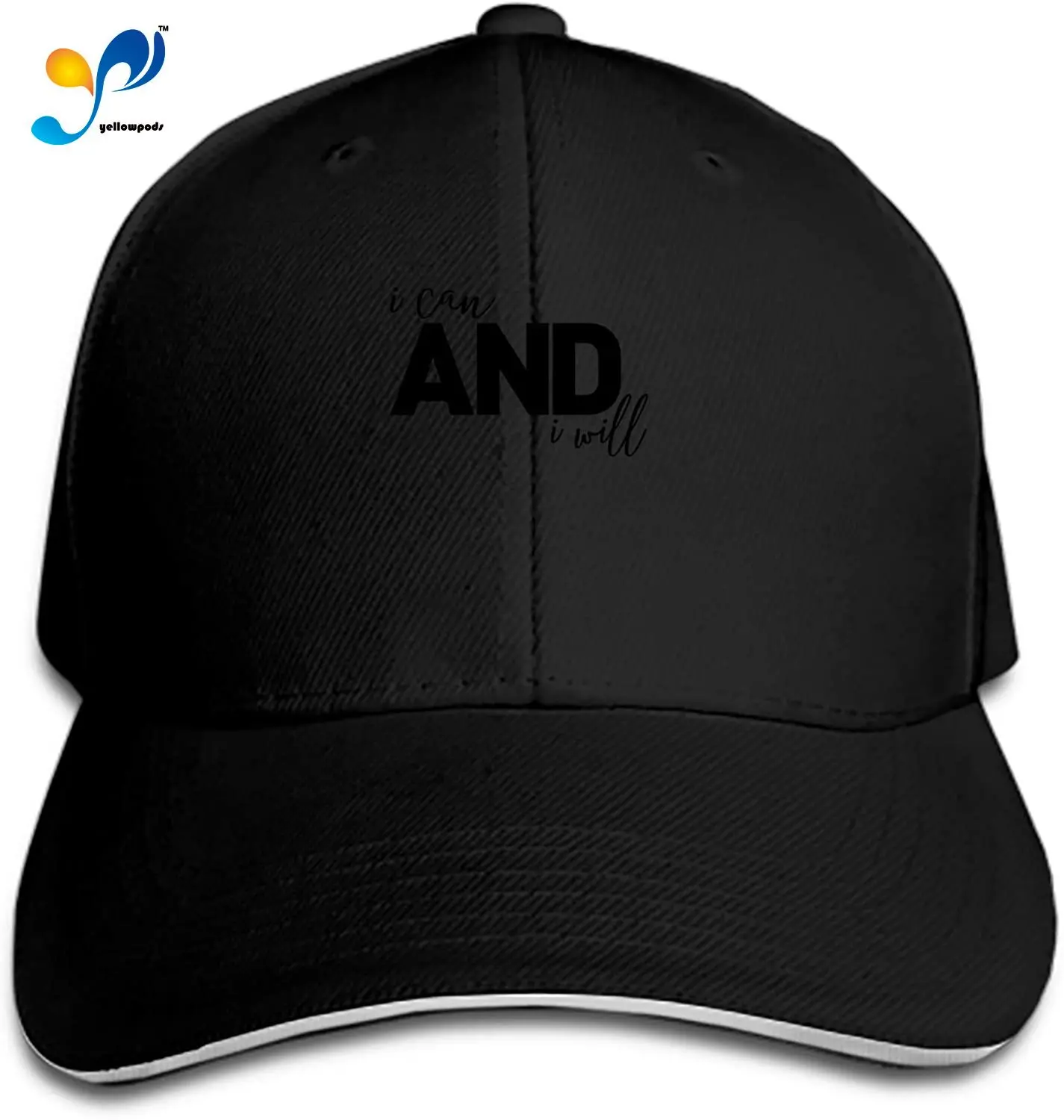 

I Can And I Will Men's Structured Twill Cap Adjustable Peaked Sandwich Hat