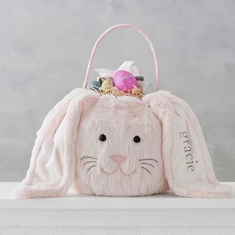 

Long-eared Plush Easter Bunny Hand-held Holiday Tote Bucket DOM1111785