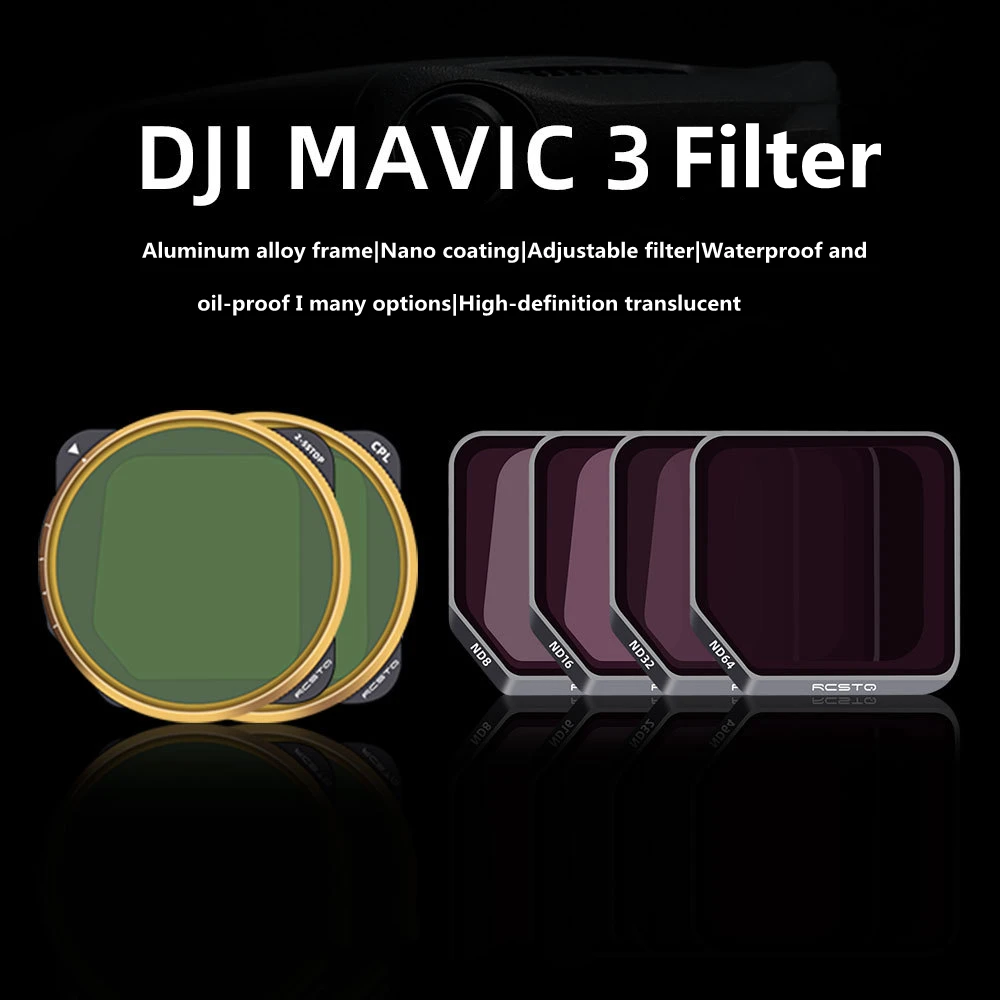 

DJI Mavic 3 фильтр CPL/VND регулируемый водонепроницаемый и маслостойкий для DJI Mavic 3 набор оптических фильтров аксессуары для дрона