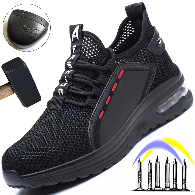 

Кроссовки мужские с воздушной подушкой, дышащие, защита от проколов, стальной носок, летняя защитная обувь