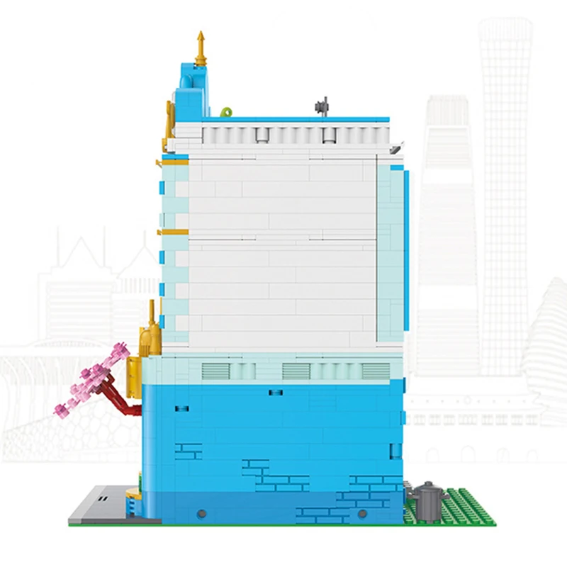 

New MOC Vitage Mode Photography Floor Barber Shop Building Blocks Bricks Creative Cities Street View Series Toys for Kids Gifts