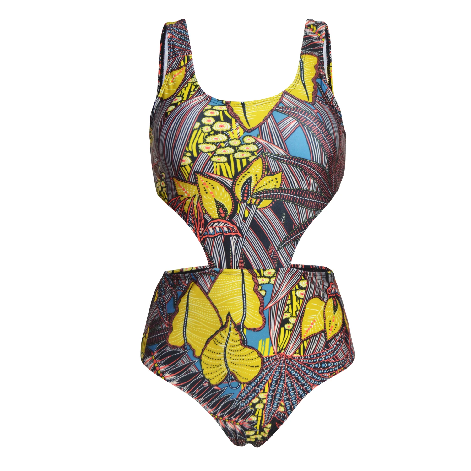 Плавательный костюм для Для женщин желтый принт Plavky девочек может пляжные