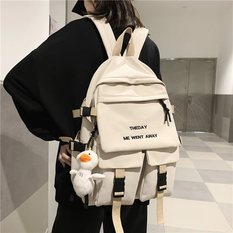 

Tooling Style Women's Backpacks Large Capacity School Bags for Teens Korean Harajuku Female School Backpack Woman Multi-pockets