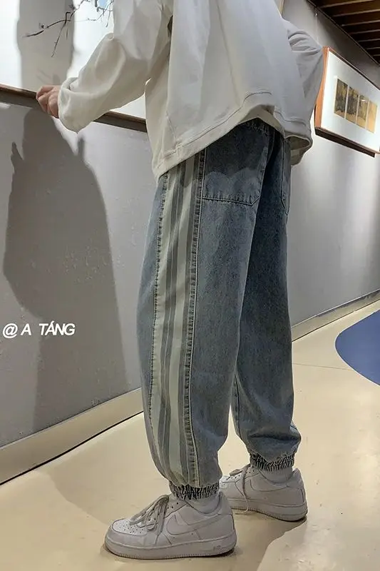 Jeans Men's Straight Loose Casual Korean Style Trend All-match Boys Long Pants