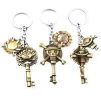 one piece keychains with box sunny luffy metal key chain ring pendant anime keychain key holder charm jewelry