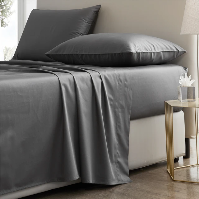 4/PCS 100% Cotton Solid Sheet Set Bed Sheet Cotton Sheets for Bed Flat Sheet Fitted Sheet 2 Pillowcase Bed Set