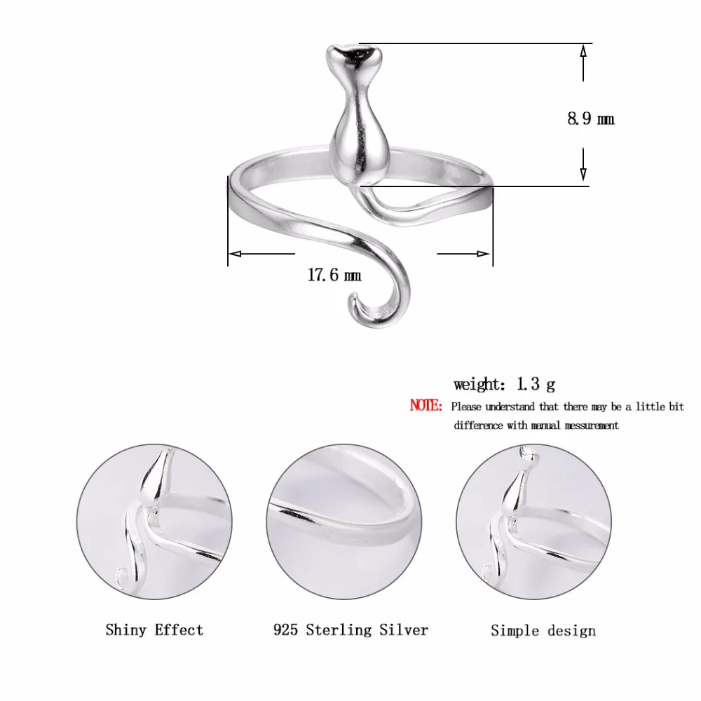 Кольца в виде милых кошек и животных простое ювелирное изделие открытое