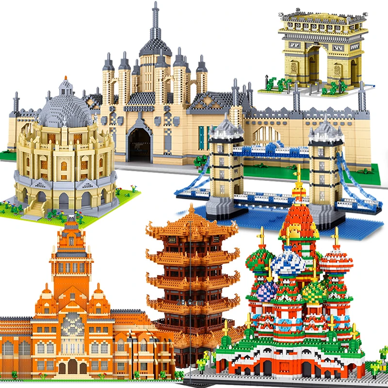 Миниатюрные строительные блоки мост Лондона Эйфелева башня Великобритания