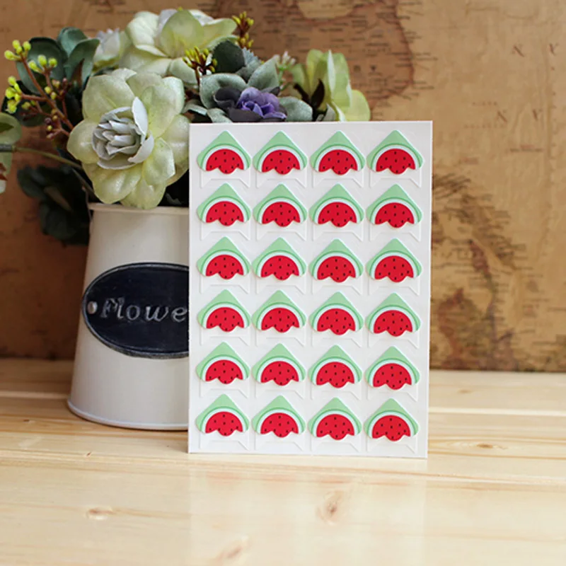 96 шт./лот (4 листа) набор сделай сам с фруктами Мультяшные уголки наклейки Милая