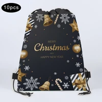 10pcs merry christmas party gifts bags non woven bags christmas tree candy bags gifts backpack bags for xmas party decorations