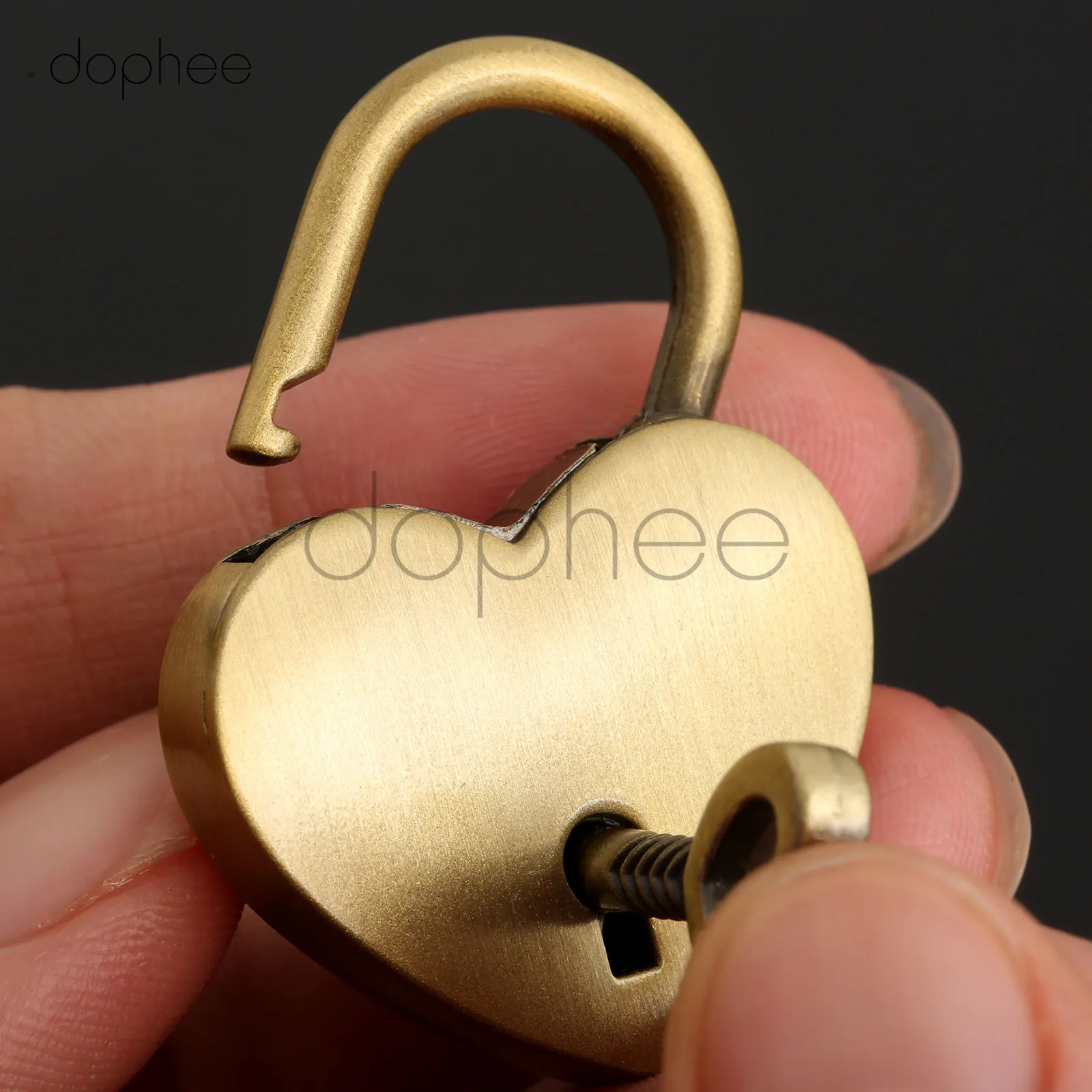 Dophee 1 шт. 39*30 мм мини любовь в форме сердца Блокировка блокировки 4 цвета с ключом