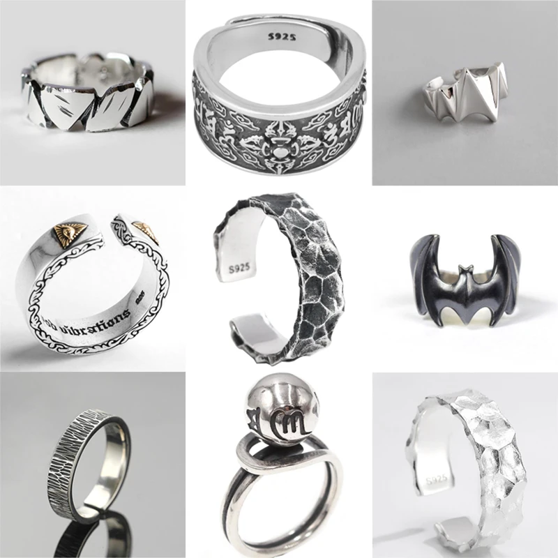 

Регулируемое кольцо в китайском стиле для мужчин и женщин, романтическое открытое в ретро стиле, без мозаики, Серебро S925 пробы