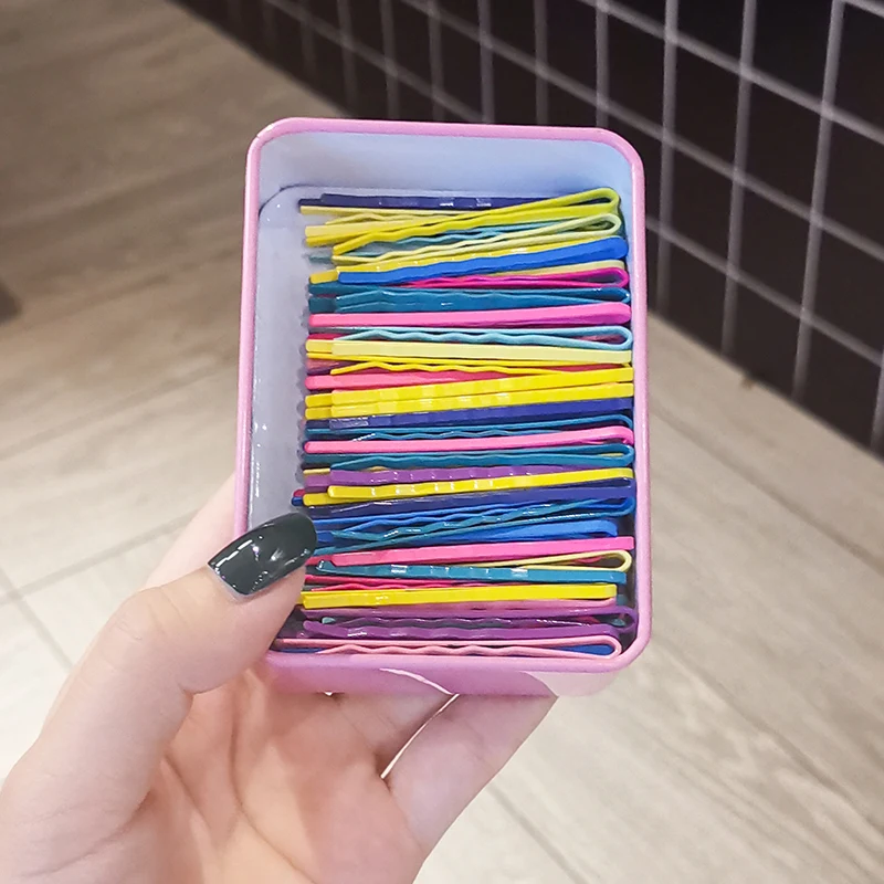YYOUFU новые милые коробки упакованы черные Красочные Металлические Заколки для