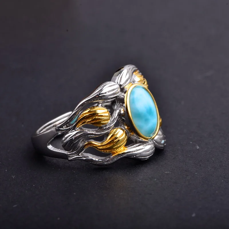 Женские свадебные и вечерние кольца CSJ из серебра 925 пробы с натуральным синим