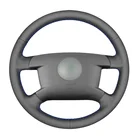 Черная искусственная кожа ручной работы без скольжения чехол рулевого колеса автомобиля для Volkswagen VW Caddy 2003-2006 Caravelle 2003-2009 T5