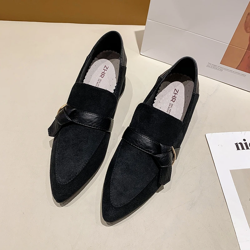 

Женские замшевые ботинки на плоской подошве, в британском стиле