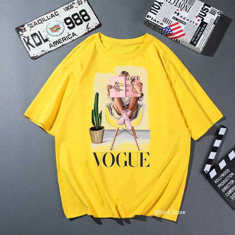 Футболка женская модная однотонная желтая рубашка С КАКТУСОМ топ в стиле унисекс