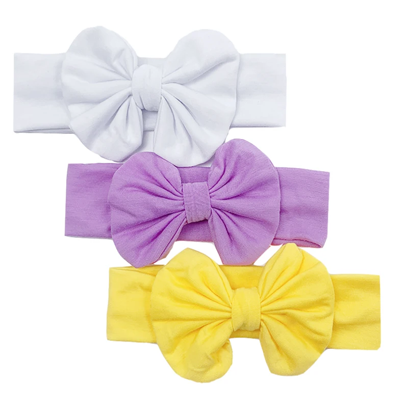New 3pcs/Set Solid Color Baby Elastic Headband For Girls Newborn Bows Knotted Girl Headbands Hair Accessories | Мать и ребенок