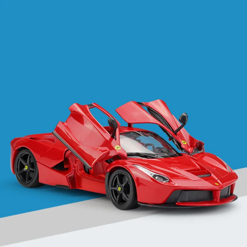 Bburago литая под давлением модель автомобиля LaFerrari 1:18 из металлического сплава Высокая симуляция машины с базой для мальчиков Игрушки транспортные средства Подарки для мальчиков - Цвет: Red with box