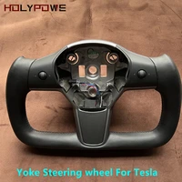 yoke steering wheel for tesla model 3 y s x custom make modified car interior accessories black color