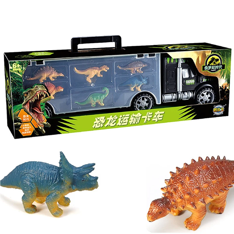 

Hot Seller Small tractor Dinosaurs Transport Car Carrier Truck Toy with Dinosaur World Toys Mini Car for Children kids Toy