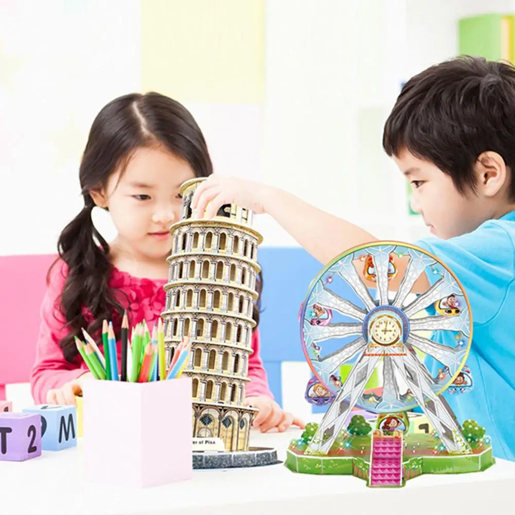 

3D Three-dimensional Puzzle Word Famous Buildings Architecture Puzzle Educational DIY Toy Gift for Children Adult Puzzle Games