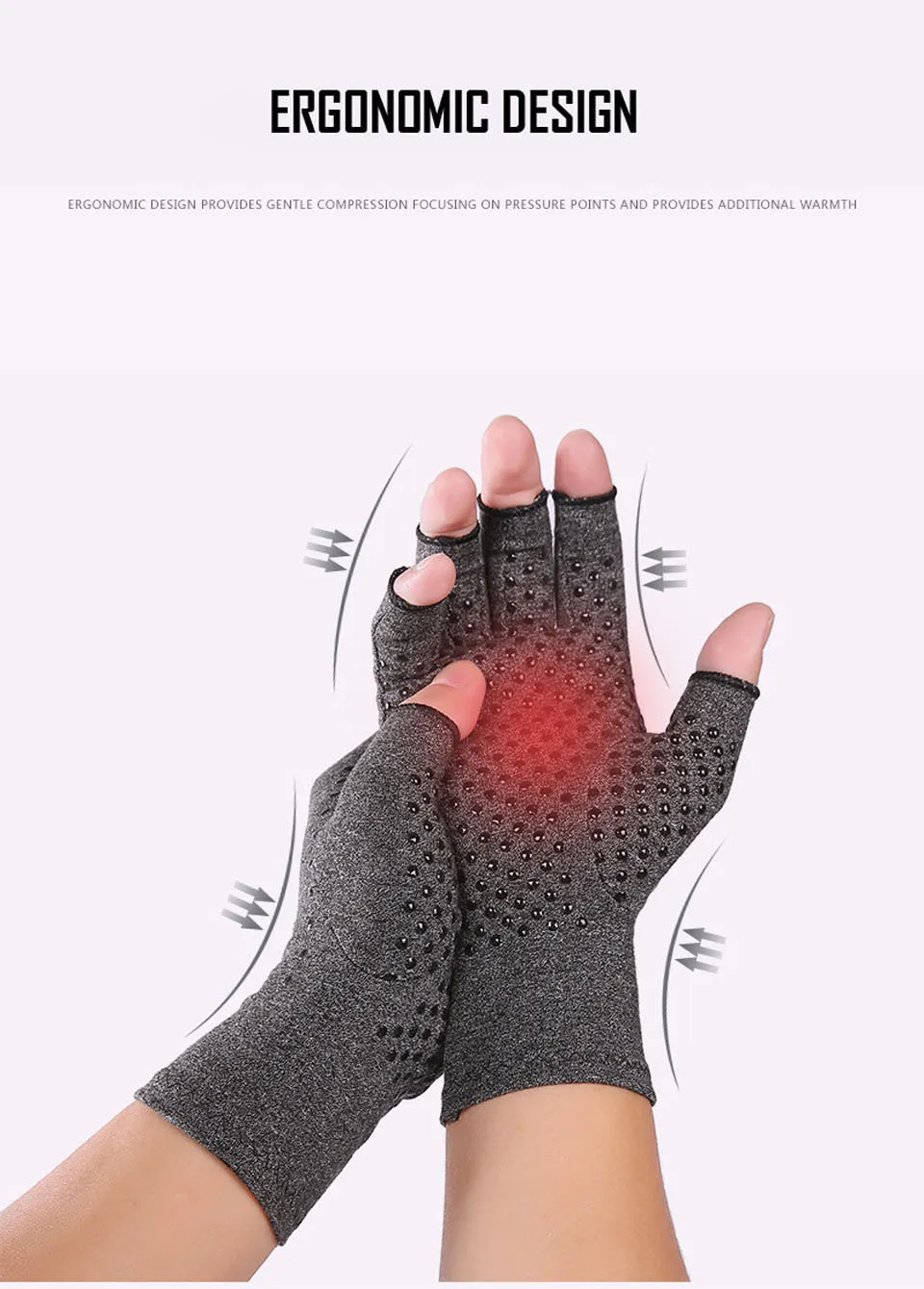 1 Pair Unisex Men Women Anti Arthritis Health Compression Therapy Gloves Rheumatoid Hand Pain Wrist Rest Sport Safety Glove