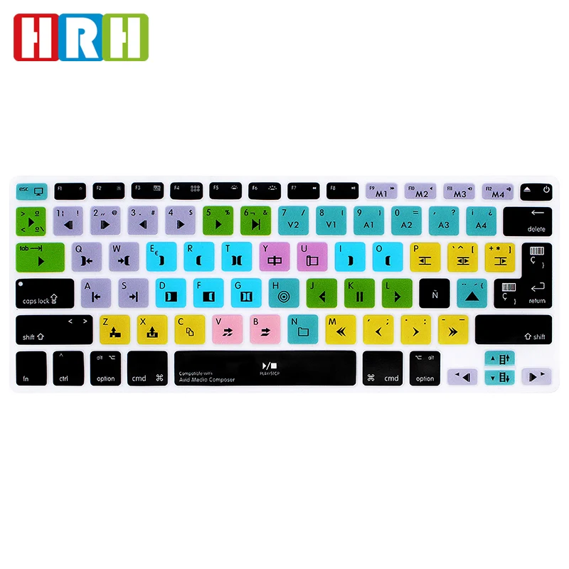 HRH Avid Media Composer 4 8 испанский Hotkey силиконовый чехол для клавиатуры защита кожа Mac Air Pro