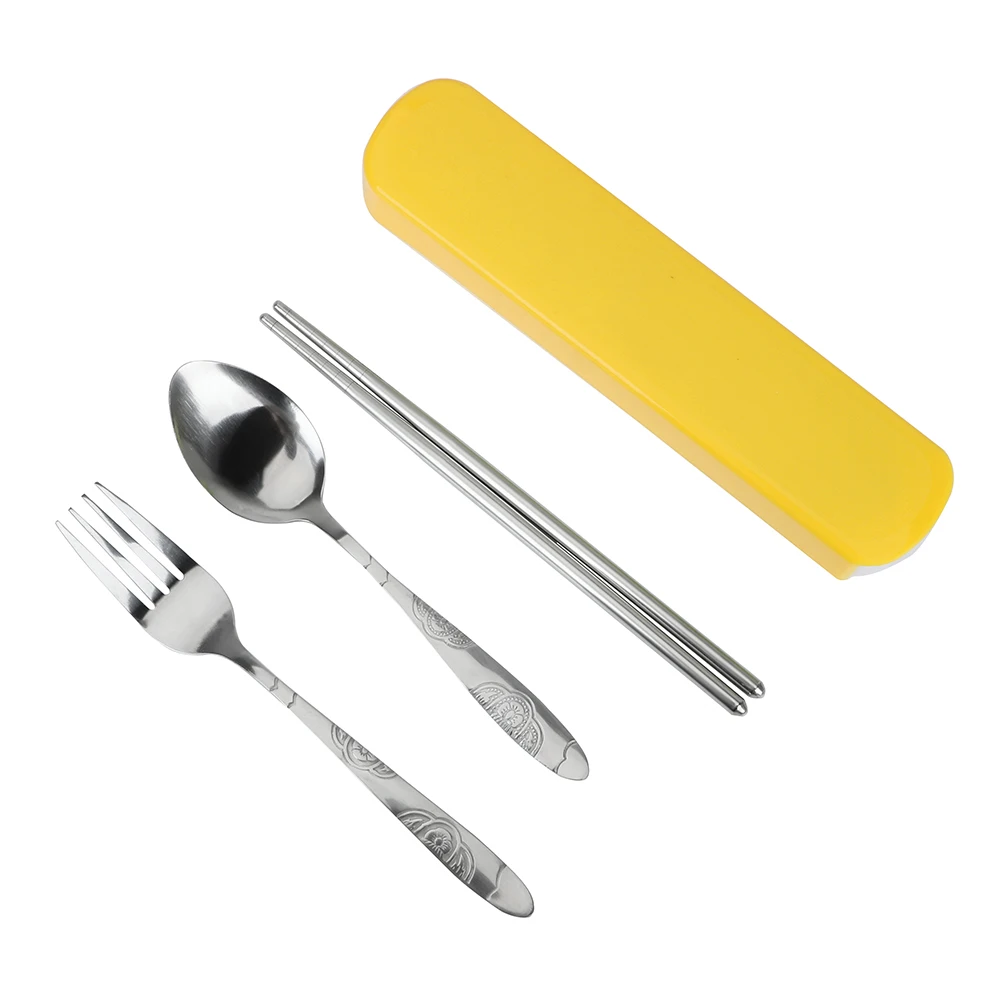Посуда костюм конфетных цветов из нержавеющей стали 3 шт./компл. портативные
