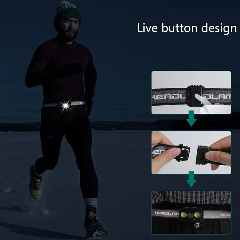 

USB Rechargeable Headlight Front and Back Road Mountain Cycling Safety Bright Motion Sensor Headlamp, for Outdoor