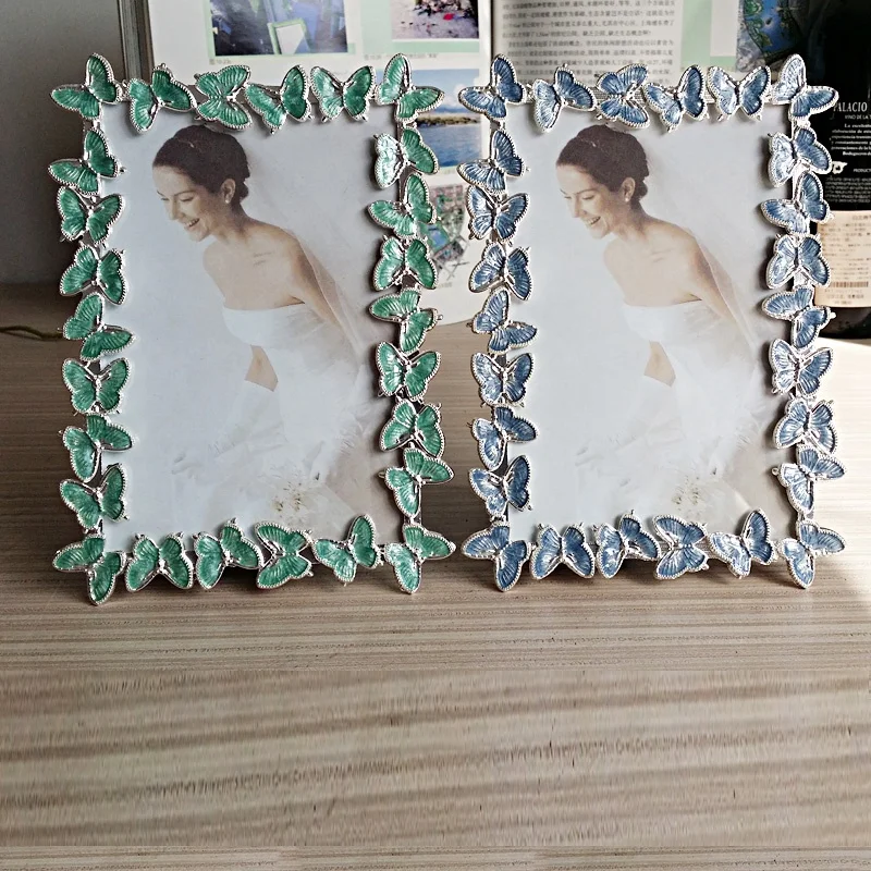 Фоторамка модная металлическая рамка в виде бабочки домашний декор рамки для