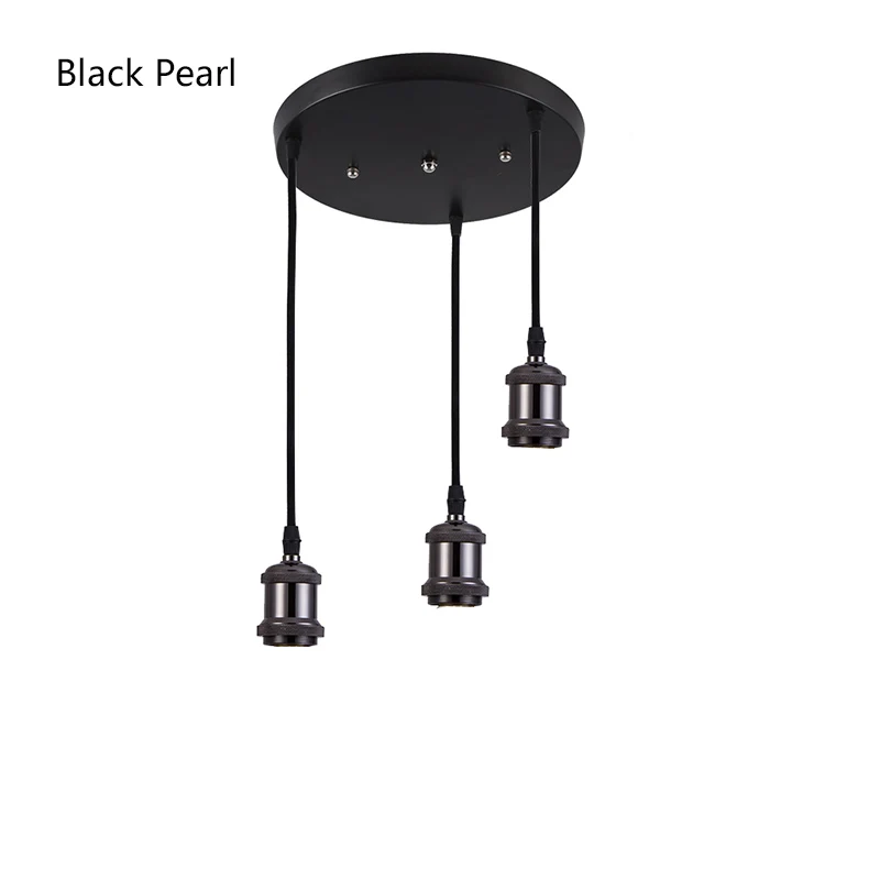 Black Round Винтажная Ретро лампа E27/E26 патрон для лампы Золотой/Серебряный/черный держатель лампы голова к чердаку подвесная база светильника - Цвет: Black Round