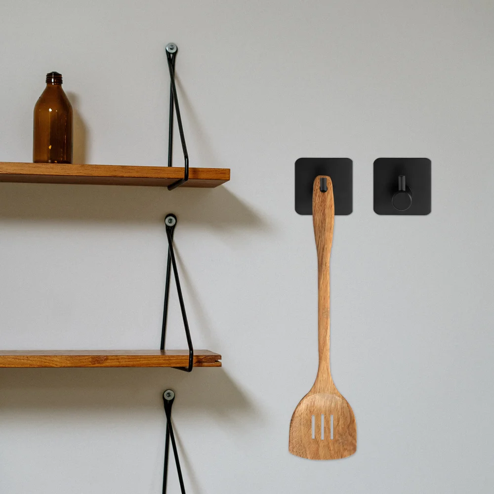 

4Pcs Kitchen Storage Hooks Ironwork Hanging Hooks Door Back Hangers (Black)