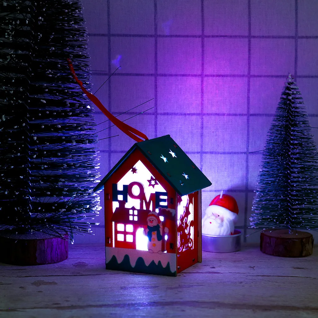 Фестиваль СВЕТОДИОДНЫЙ светильник деревянный дом Рождественская елка украшения