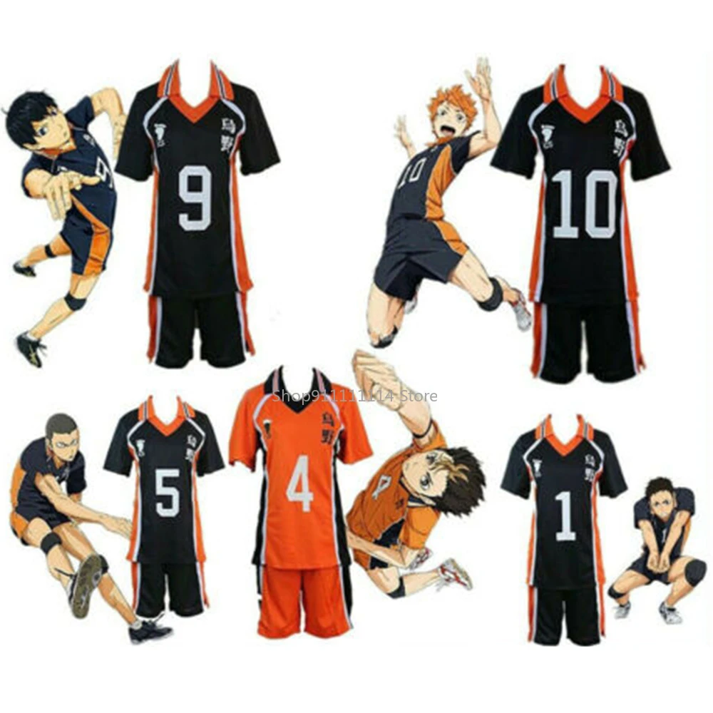 Haikyuu! Костюм для косплея Karasuno старшей школы волейбольный клуб Hinata Shyouyou Kageyama Tobio