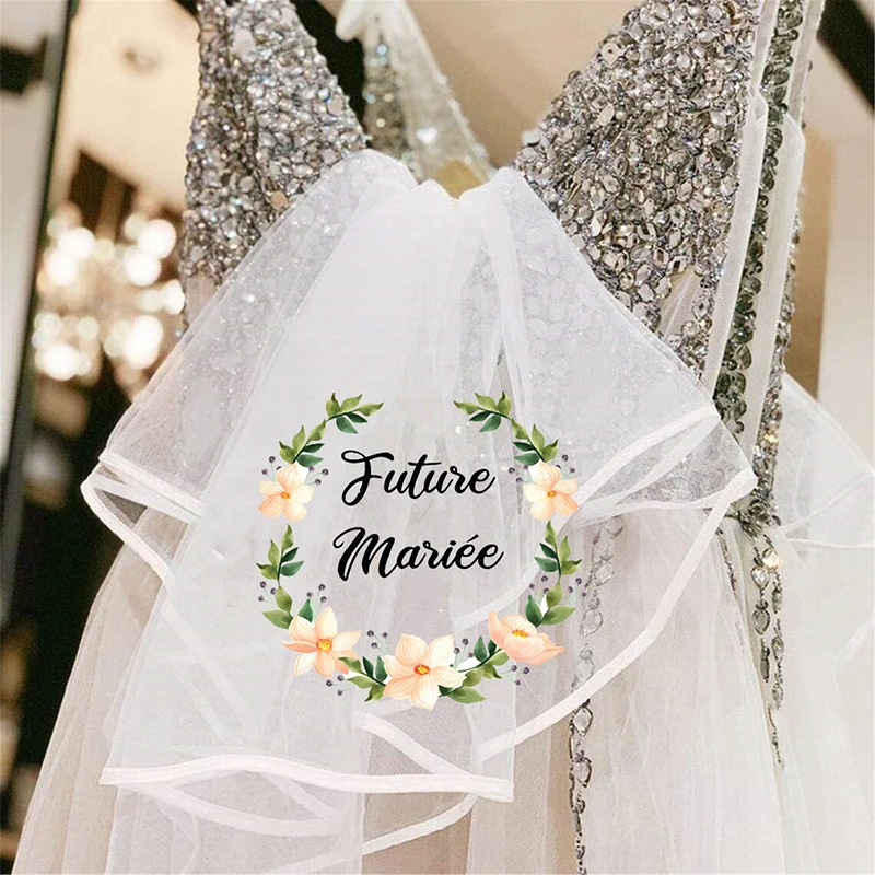 

French Future Mariée veil bride to be Miss to Mrs engagement Wedding Bachelorette party bridal shower decoration gift Photo prop