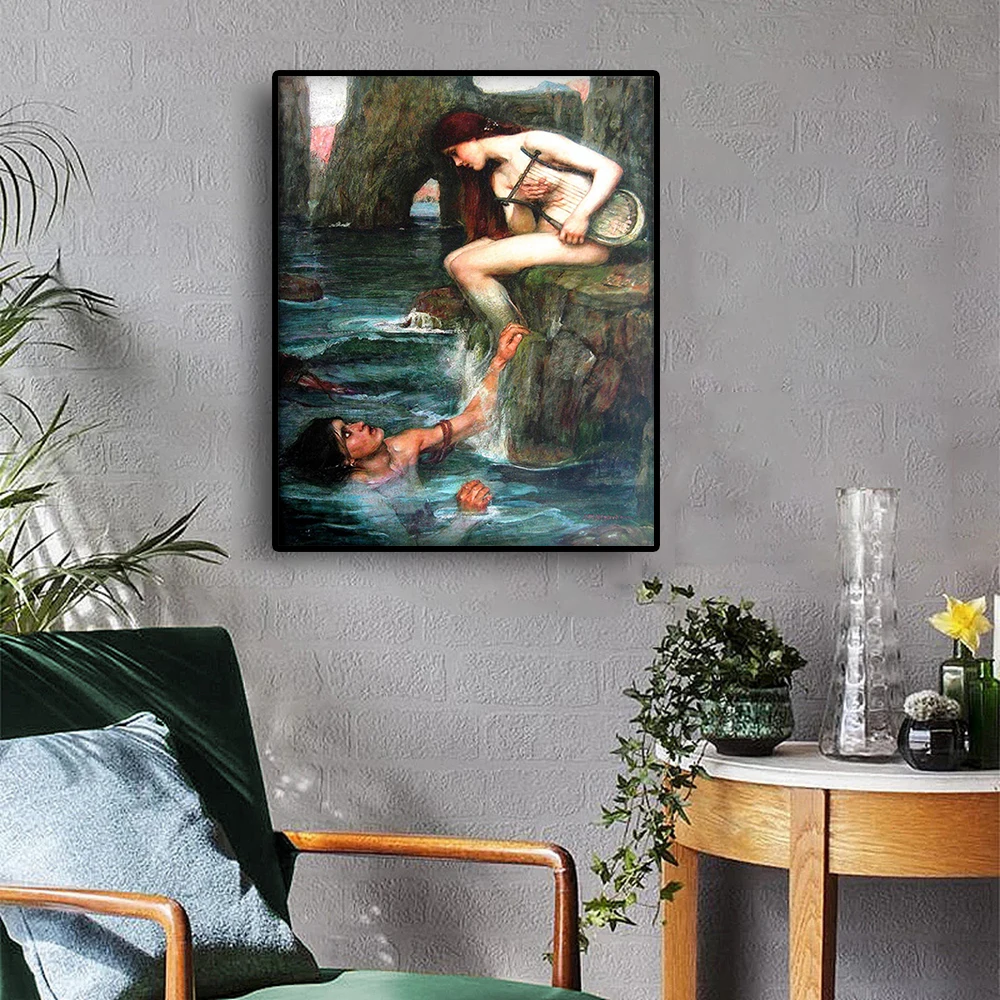 

Laeacco Canvas Art Painting John William Waterhou Modern Famous Home Decoration Poster And Prints Nordic For Living Room Picture