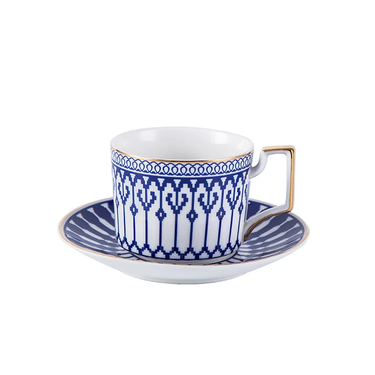 

Ceramic coffee cup set blue tea dish northern Europe simple afternoon